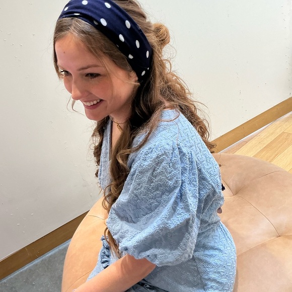 Kate Spade Navy Polka Dot Scarf - Picture 7 of 7